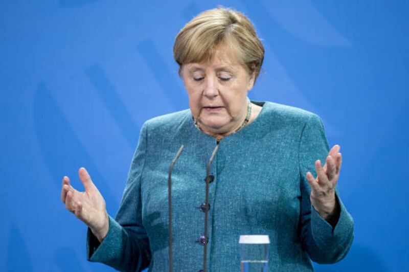 German Chancellor Angela Merkel made a rare intervention in the race to succeed her after 16 years in power. Getty