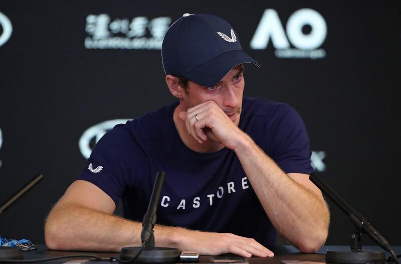 MELBOURNE, AUSTRALIA - JANUARY 11: Andy Murray of Great Britain speaks during a press conference ahead of the 2019 Australian Open at Melbourne Park on January 11, 2019 in Melbourne, Australia. (Photo by Scott Barbour/Getty Images)