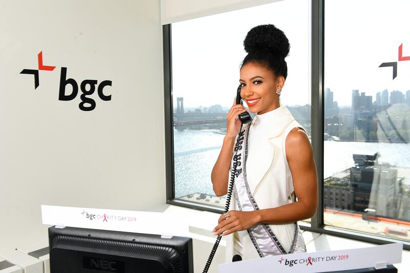 Cheslie Kryst at the Annual Charity Day Hosted By Cantor Fitzgerald in September 2019, in New York.  AFP