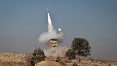 Israel's Iron Dome system in action against Hamas rockets. The country is likely to launch major strikes against Iran's proxies in the region, experts have told The National. Getty Images