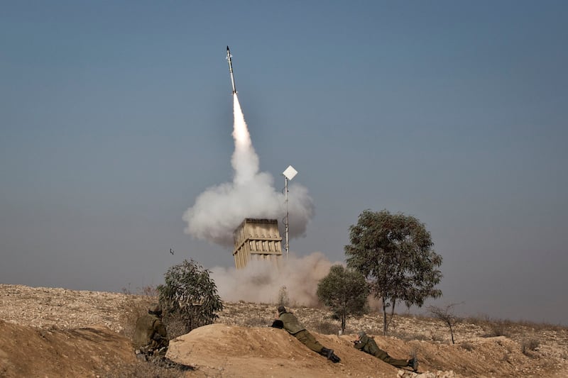 Israel's Iron Dome system in action against Hamas rockets. The country is likely to launch major strikes against Iran's proxies in the region, experts have told The National. Getty Images