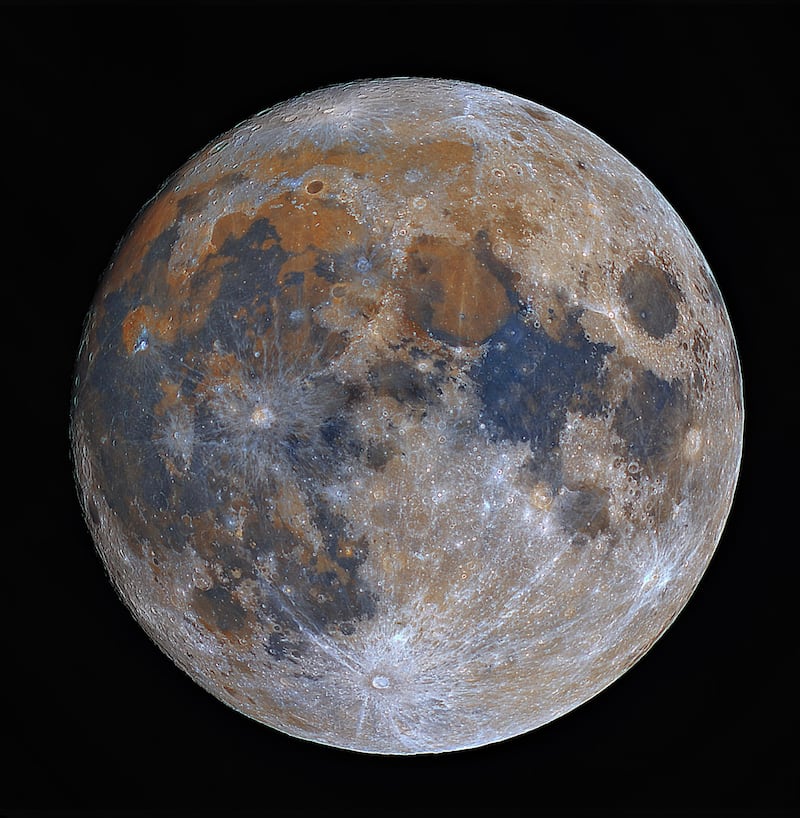 An image of the Moon captured by UAE-based astrophotographer Aldrin Gabuya and processed by Emirati astrophotographer and astronomer Thabet Al Qaissieh. Photo: Al Sadeem Observatory