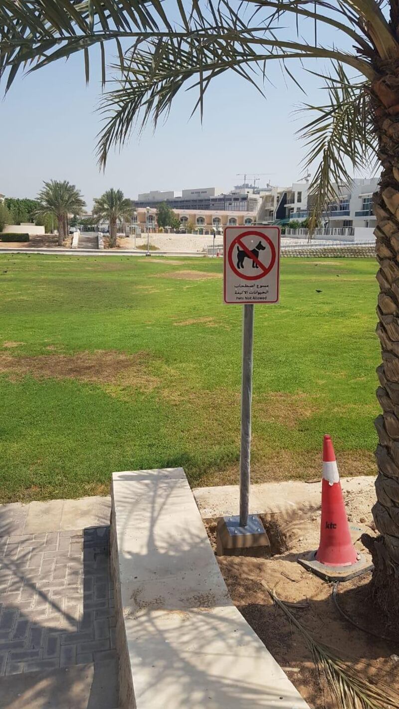 Jumeirah Village Triangle's parks have been declared pet-free zones.