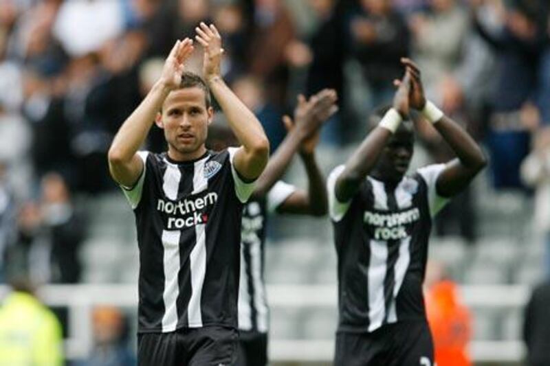 Yohan Cabaye, left, the France player, and  Cheik Tiote, from the Ivory Coast, right, have formed a strong midfield partnership.