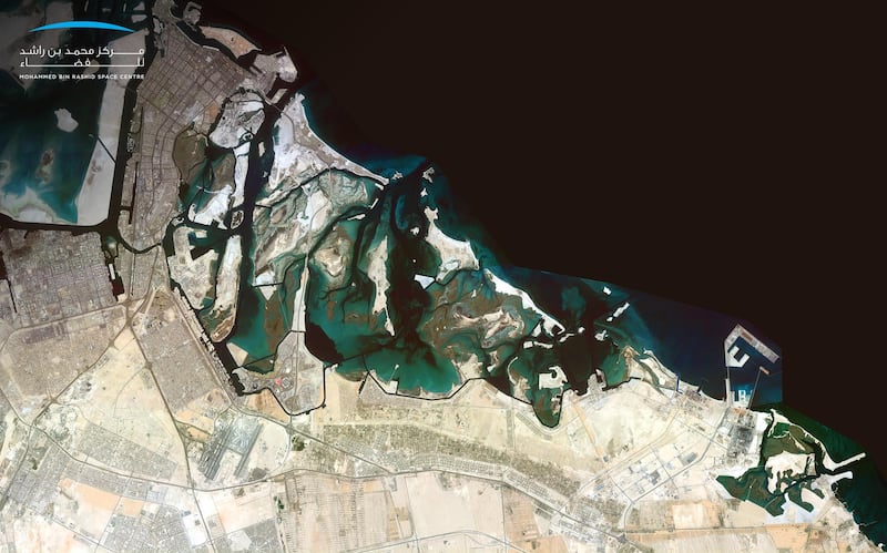 Abu Dhabi's distinctive coastline. Courtesy: Mohammed bin Rashid Space Centre