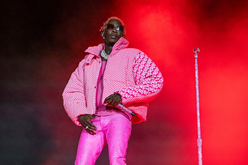 Young Thug performs at Lollapalooza Music Festival at Grant Park in Chicago, Illinois. Invision / AP