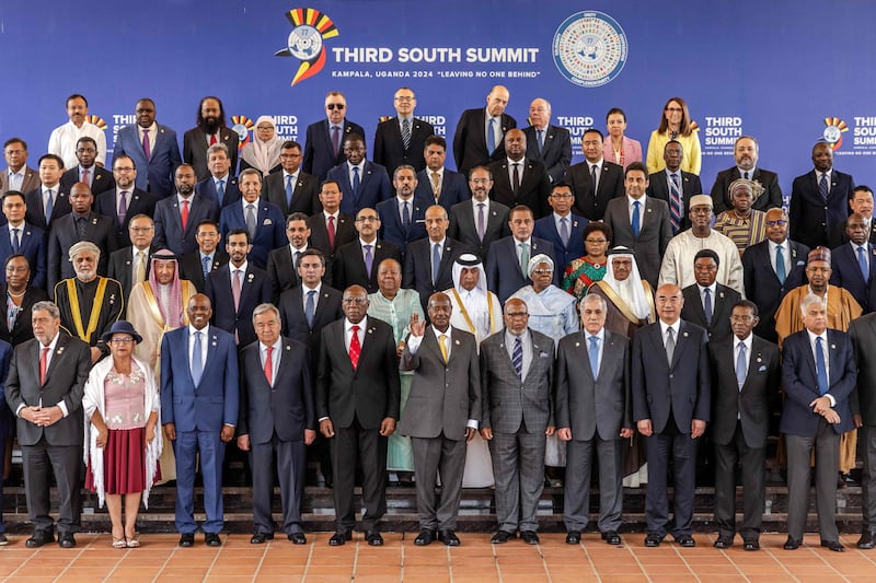 Heads of State and Government representatives during the opening session of the Third South Summit of the Group of 77 and China in Kampala. AFP