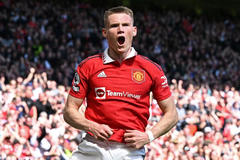 Manchester United midfielder Scott McTominay after scoring the opener against Everton on Saturday. AFP