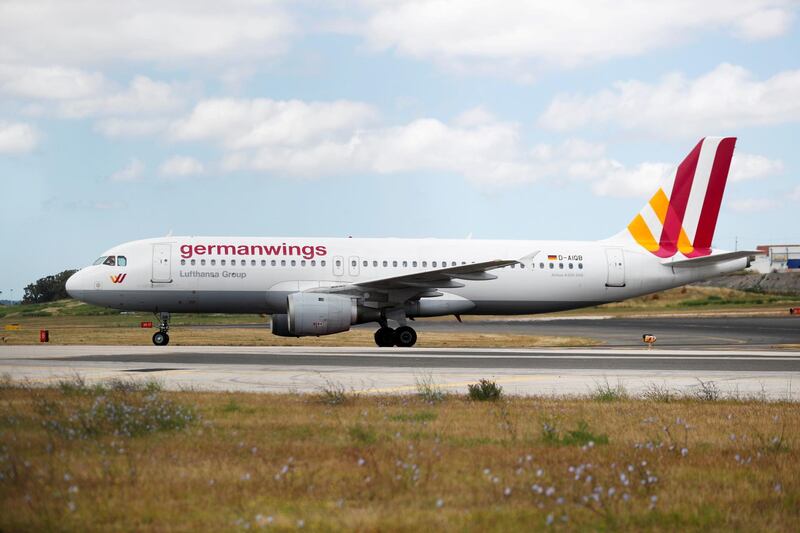 FILE PHOTO: A Germanwings Airbus 320-200 plane lands at Lisbon's airport, Portugal July 5, 2018. REUTERS/Rafael Marchante/File Photo