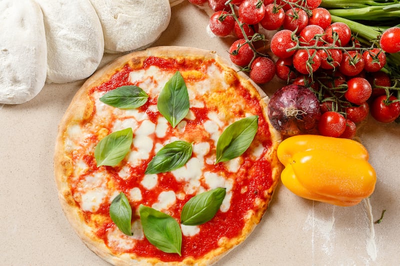 Margherita pizza with vegan cheese. Photo: Ronda Locatelli