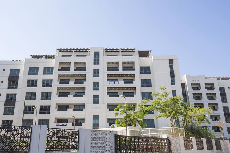 Khalidiya / Bateen high-end apartments: 1BR - Dh123,000 average rental rate, up 2.5% year-on-year. 2BR - Dh168,000 average rental rate, up 5% year-on-year. 3BR - Dh213,000 average rental rate, down 0.9% year-on-year. Mona Al Marzooqi / The National