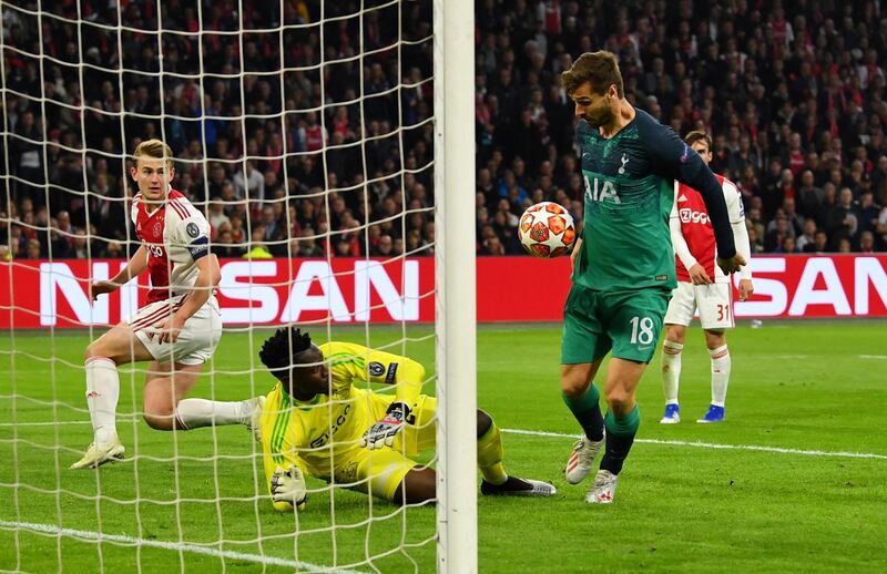 Fernando Llorente: 8/10. While Moura will take the plaudits, the Spaniard's introduction turned the tie in Spurs' favour. Blind couldn't cope with Llorente in the first leg and struggled even more on Wednesday. His flick on led to the winning goal. Reuters
