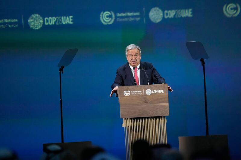 United Nations Secretary General Antonio Guterres at the opening ceremony. AP
