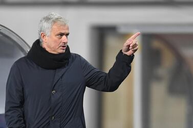 Tottenham's manager Jose Mourinho gestures during the Europa League Group J soccer match between Linzer ASK and Tottenham Hotspur at the Linzer stadium in Linz, Austria, Thursday, Dec. 4, 2020. (Photo/Andreas Schaad)