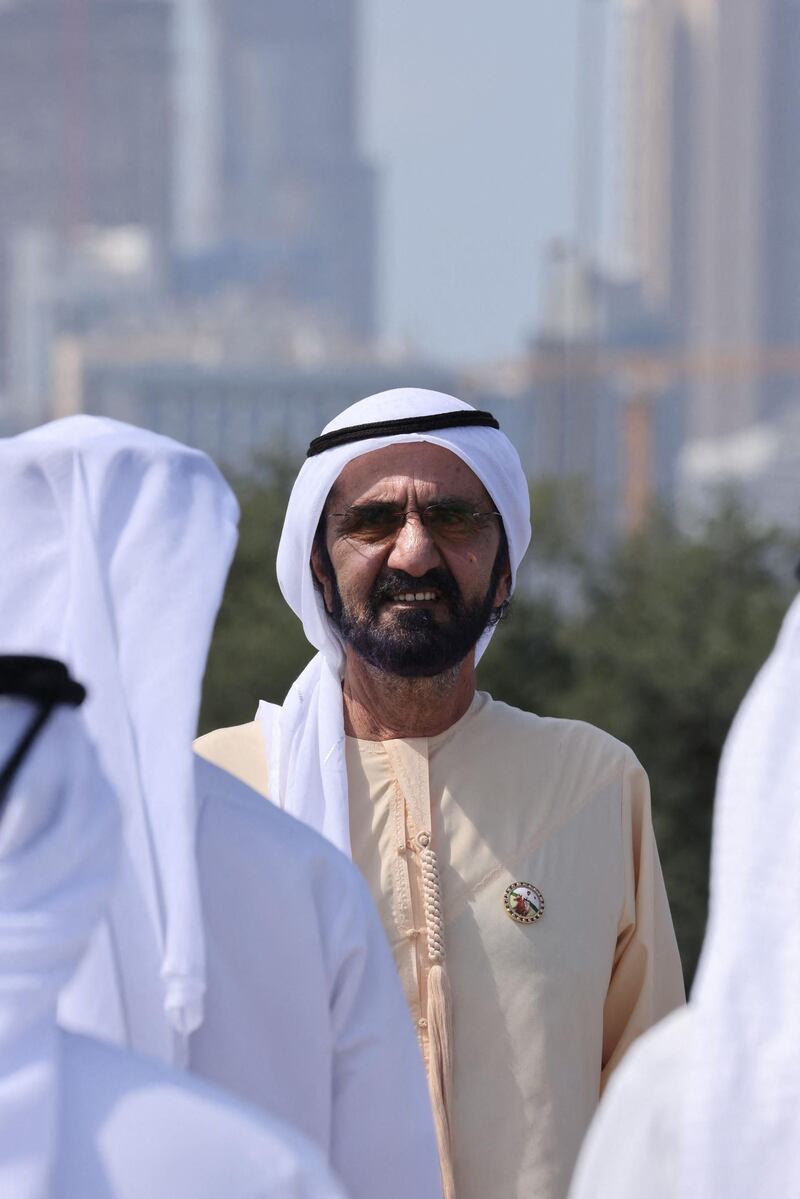 Sheikh Mohammed bin Rashid at the sixth stage of the UAE Tour. AFP