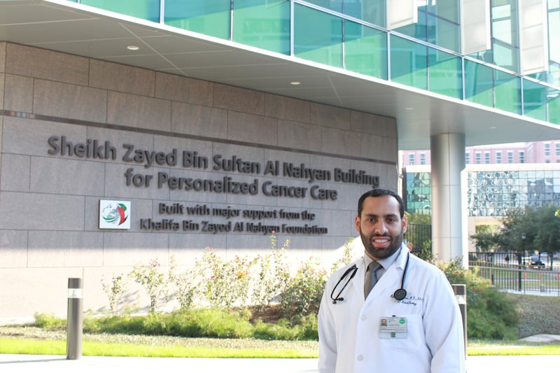 Humaid Al Shamsi, president of the Emirates Oncology Society, said a $150 million donation to a leading cancer treatment centre in Texas fast-tracked the professional development of hundreds of oncologists. Photo: Humaid Al Shamsi