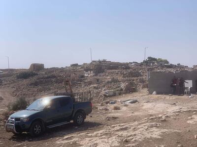 The houses, almost all evacuated, in the village of Khirbet Zanuta. Photo: The National