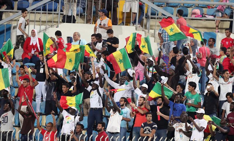 Senegal fans cheer after Krepin Diatta scored Senegal's second goal on 64 minutes. EPA