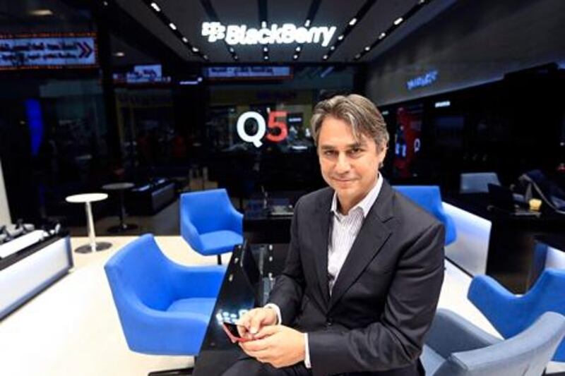 Dubai, June 20, 2013 - Chris Corsi, BlackBerry's country director for the UAE, Oman and Pakistan, attends the launch of the new BlackBerry store in Dubai Mall in Dubai, June 20, 2013. (Photo by: Sarah Dea/The National)


 *** Local Caption ***  SDEA200613-blackberry_interview16.JPG