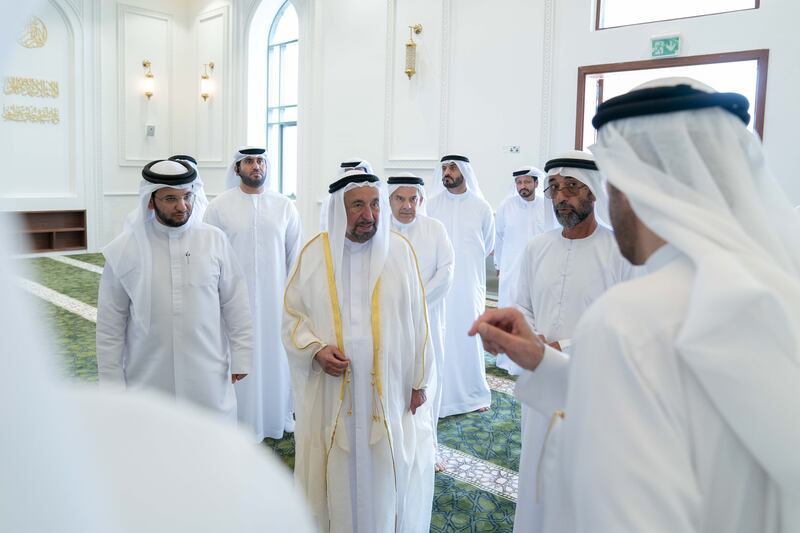 Sheikh Dr Sultan was briefed on its construction and the amenities available to worshippers