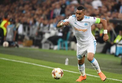 Marseille's French forward Dimitri Payet controls the ball during the UEFA Europa League first-leg semi-final football match between Olympique de Marseille and FC Salzburg at the Velodrome Stadium in Marseille, southeastern France, on April 26, 2018. / AFP PHOTO / Boris HORVAT