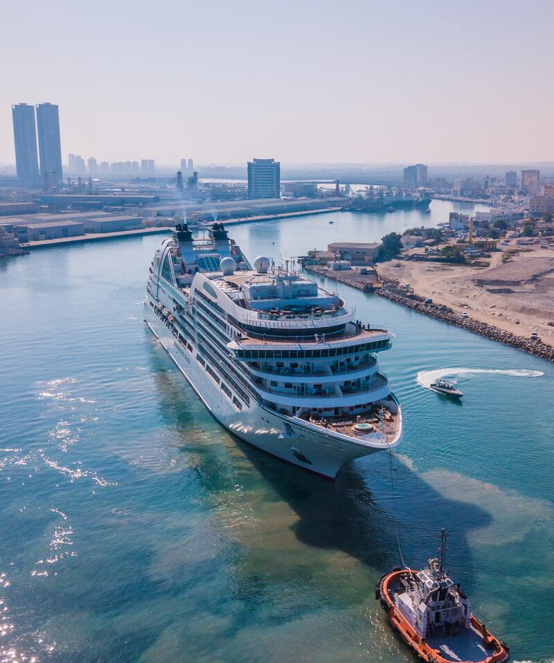 Luxury cruise ship 'Seabourn Ovation' arrives at Ras Al Khaimah's port in 2019. The emirate's tourism authority has plans to attract dozens more vessels each year. All photos: Ras Al Khaimah Tourism Development Authority