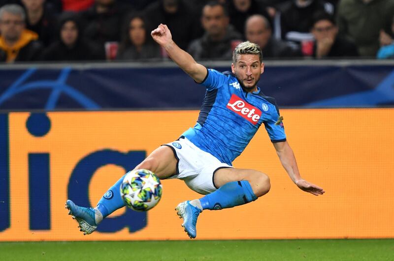 epa07944327 Napoli's Dries Mertens in action during the UEFA Champions League group E soccer match between FC Salzburg and SSC Napoli in Salzburg, Austria, 23 October 2019.  EPA/CHRISTIAN BRUNA *** Local Caption *** 55569152