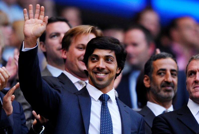Football - Manchester City v Liverpool - Barclays Premier League - The City of Manchester Stadium - 10/11 - 23/8/10 - Manchester City owner Sheikh Mansour bin Zayed Al Nahyan waves          Mandatory Credit: Action Images / Jason Cairnduff    NO ONLINE/INTERNET USE WITHOUT A LICENCE FROM THE FOOTBALL DATA CO LTD. FOR LICENCE ENQUIRIES PLEASE TELEPHONE +44 (0) 207 864 9000.