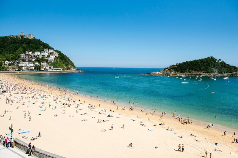 San Sebastian's Playa de la Concha was once Queen Maria Cristina's preferred beach and is regarded as the most beautiful in the city.