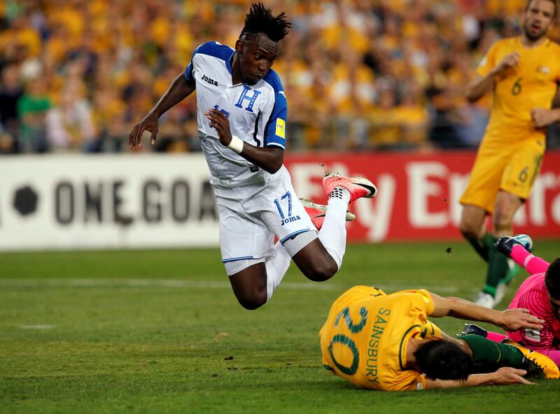Honduras’ Alberth Elis in action againt Australia at the ANZ Stadium in Sydney. Steve Christo / Reuters