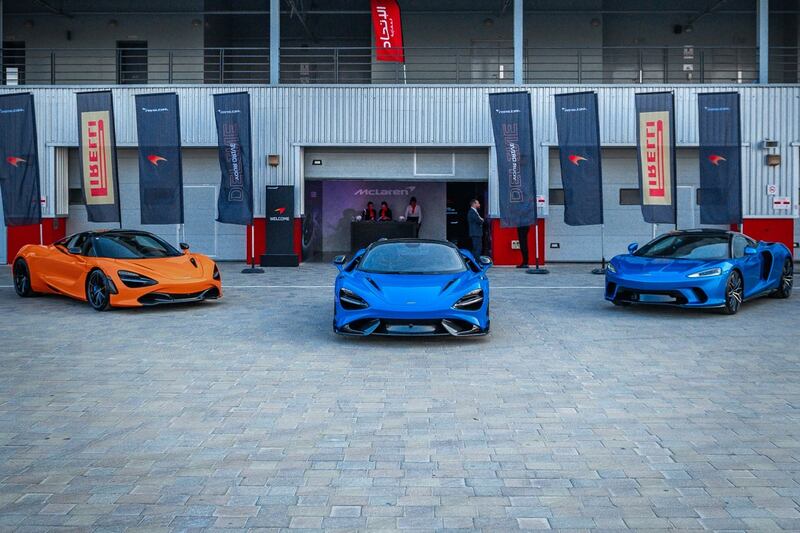 A trio of McLaren's offerings at Dubai Autodrome. All photos: McLaren
