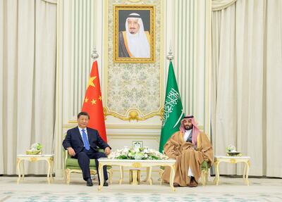 Saudi Crown Prince Mohammed Bin Salman meets Chinese President Xi Jinping in Riyadh, Saudi Arabia, on December 8, 2022. Reuters
