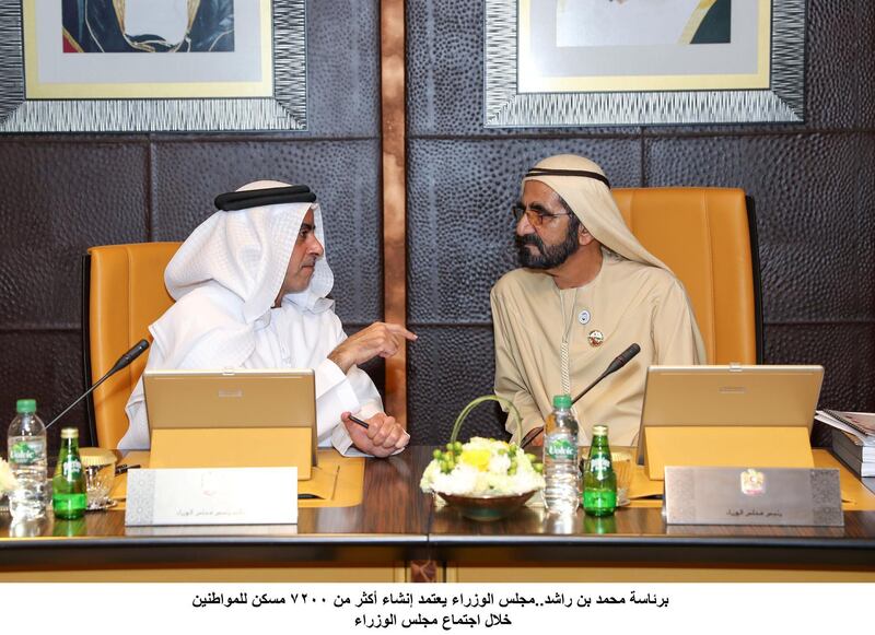 The Vice President, Prime Minister and Ruler of Dubai, Sheikh Mohammed bin Rashid Al Maktoum, pictured with General Sheikh Saif bin Zayed Al Nahyan, Deputy Prime Minister and Minister of the Interior. Courtesy: Wam