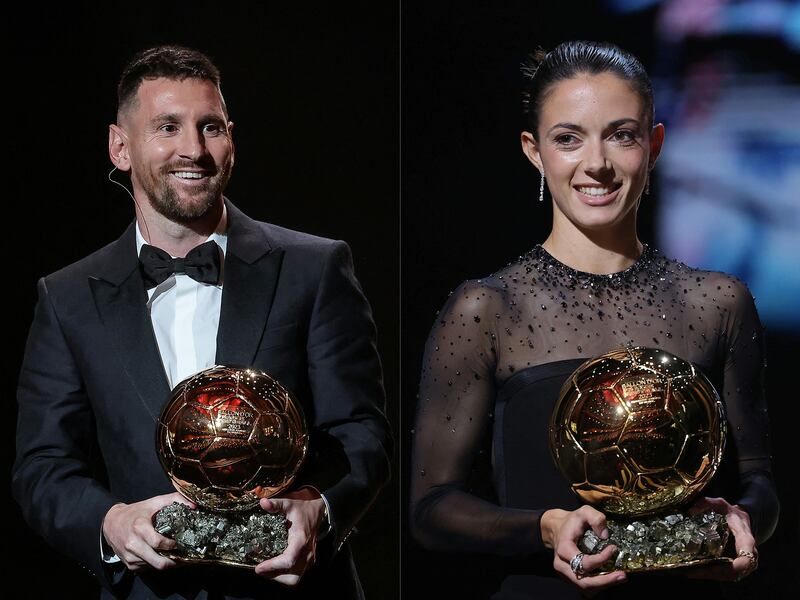 Lionel Messi won his eighth Ballon d'Or award while Aitana Bonmati won her first  during the 2023 Ballon d'Or France Football award ceremony. AFP