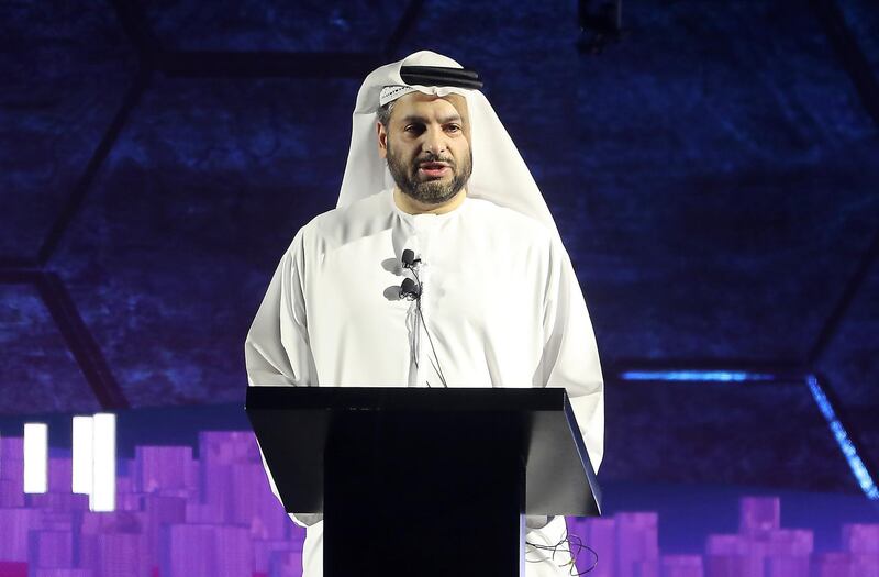 ABU DHABI, UNITED ARAB EMIRATES , Nov 5  – 2019 :- Faisal Al Bannai , Chief Executive of EDGE , new advanced technology conglomerate for the UAE defence industry and beyond speaking during the launch at the St Regis Saadiyat Island Resort in Abu Dhabi. ( Pawan Singh / The National )  For Busines. Story by Kelsey Warner