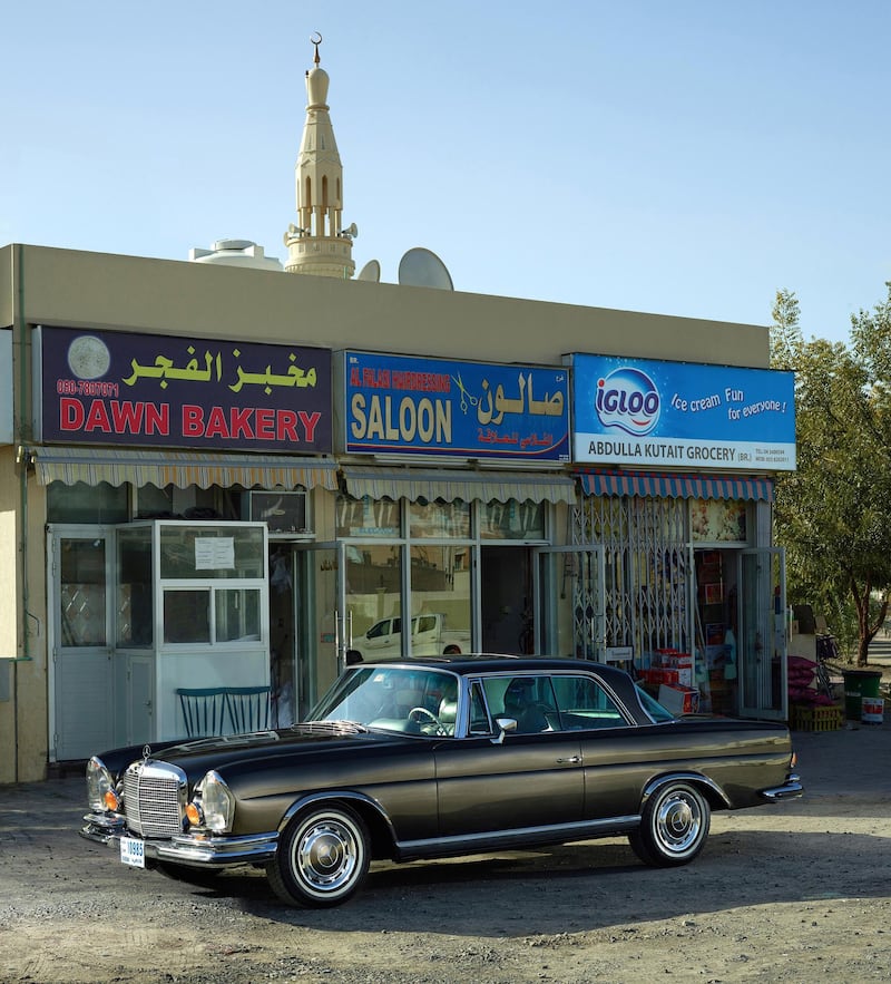 A Mercedes 280 SE 3.5 Coupe in Al Barsha. Cloud 9 Photography