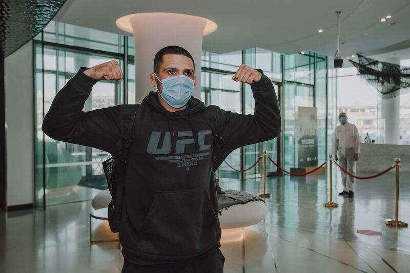 Claudio Silva arrives at W Abu Dhabi - Yas Island hotel ahead of UFC Fight Night. Courtesy UFC