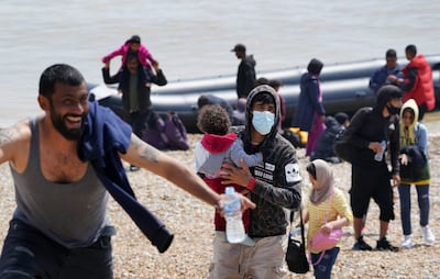 Migrants arrive in Kent. AP