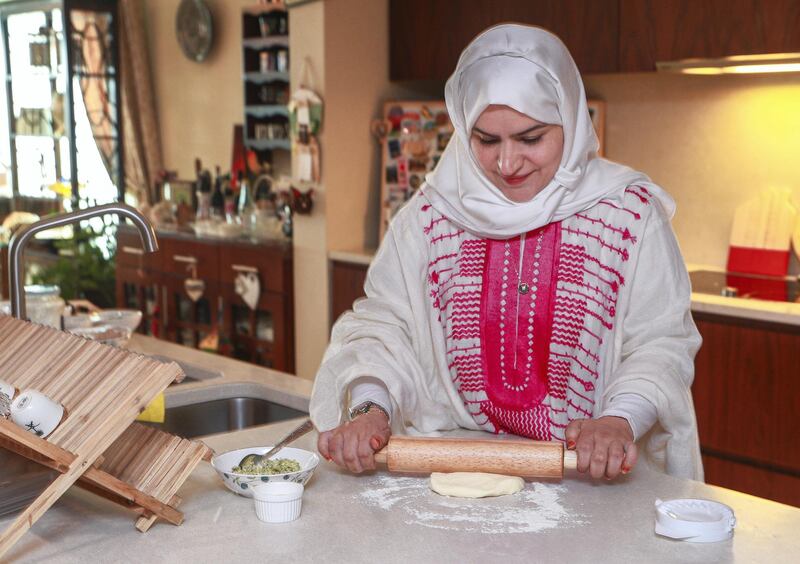 Abu Dhabi, United Arab Emirates, April 12, 2021.  Ramadan Recipes.  Ramadan dishes by Ashwaq Abdolmonem.  Sambousek puff
Victor Besa/The National
Section:  AC
Reporter:  Hanan Sayed Worrell