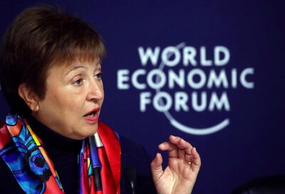 IMF Managing Director Kristalina Georgieva attends a news conference ahead of the World Economic Forum (WEF) in Davos, Switzerland January 20, 2020. REUTERS/Denis Balibouse