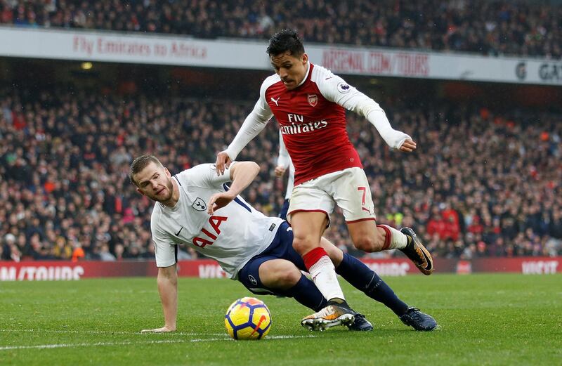 Striker: Alexis Sanchez (Arsenal) – Ended a six-month wait for a league goal at the Emirates Stadium on a day when he terrorised Tottenham in a derby triumph. David Klein / Reuters