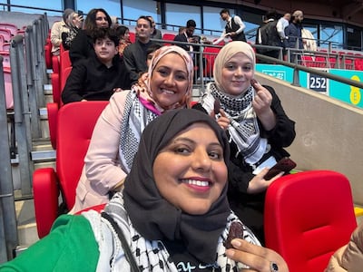 Guests included equality campaigners known as the Three Hijabis (front: Shaista Aziz, top left: Huda Jawad, top right: Amna Abdullatif. Photo: TheThreeHijabis