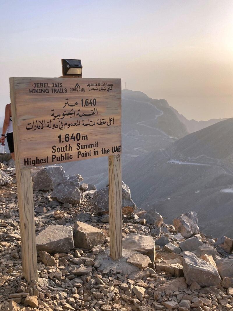 The long-distance trail will take hikers to the highest point in the UAE on Ras Al Khaimah's Jebel Jais. Courtesy Hayley Skirka