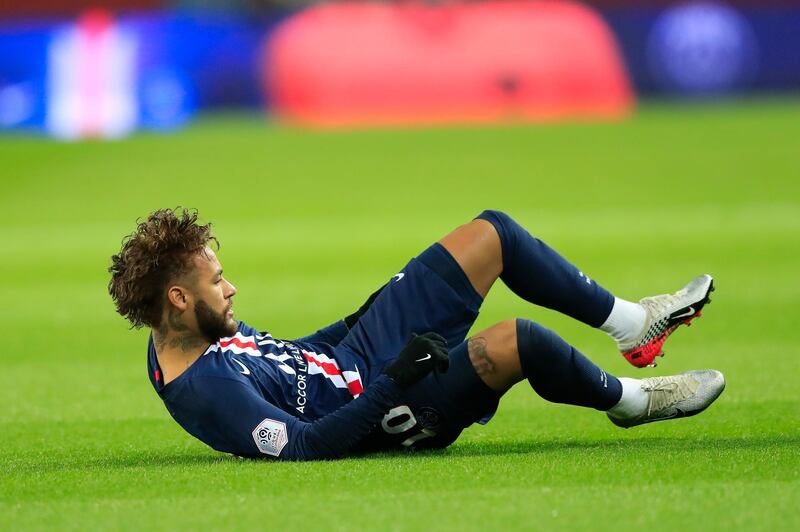 Neymar was coming back from injury for PSG after more than a month out of action. AP