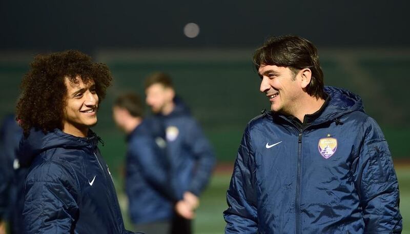 Al Ain manager Zlatko Dalic, right, says his team's preparations for the Asian Champions League final havebeen hampered with the likes of star players Omar Abdulrahman, left, being called away on international duty. Courtesy Al Ain FC