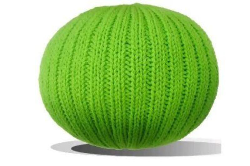 Spring green ottoman by Bobble Knit. Courtesy of Boxed