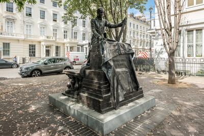 A statue of Thomas Cubitt stands near Warwick Lodge in Pimlico. Photo: Jackson-Stops