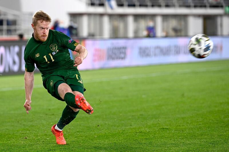 Republic of Ireland's Daryl Horgan crosses the ball. PA