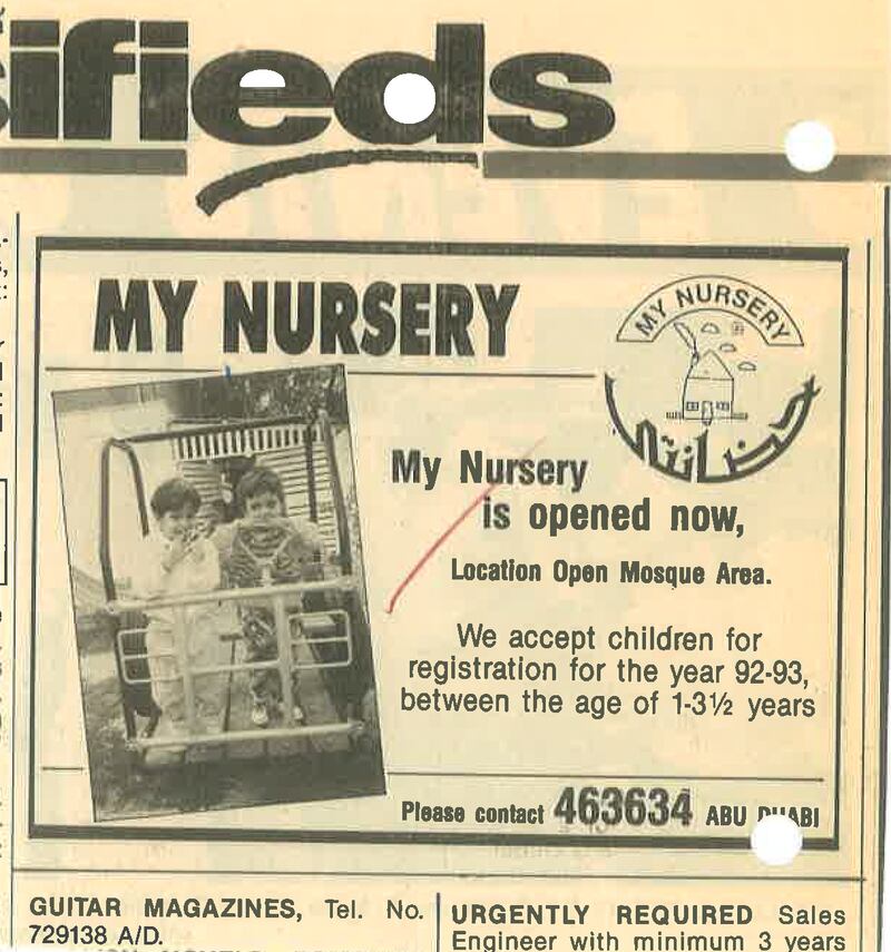 The classified advert detailed the opening of the nursery. Photo: My Nursery