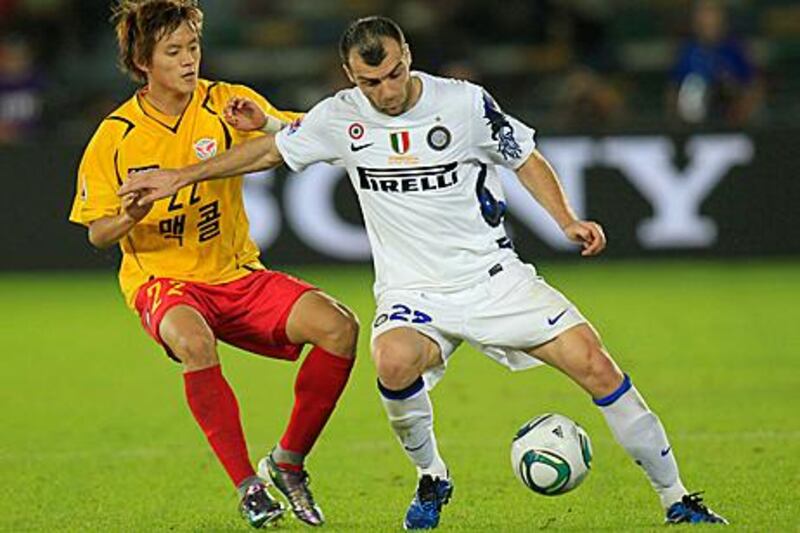 Goran Pandev, right, and Inter defeated Bayern Munich in the Champions League final in May, which enabled them to compete in the Club World Cup.